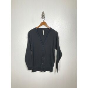 The Group by‎ Babaton Black Waffle Knit V-Neck Button Front Cardigan XS